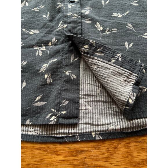 14th & UNION Trim Fit Gray Textured Floral Button Down Shirt sz XL - Picture 6 of 11